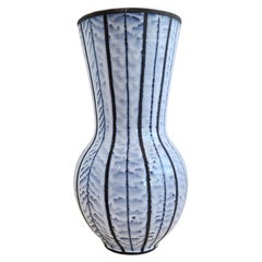 Roger Capron - Raro vaso grande in ceramica d'epoca con strisce verticali