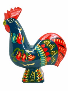 Rare Large Vintage Swedish Dala Rooster Chicken by Nils Olsson, Sweden Folk Art