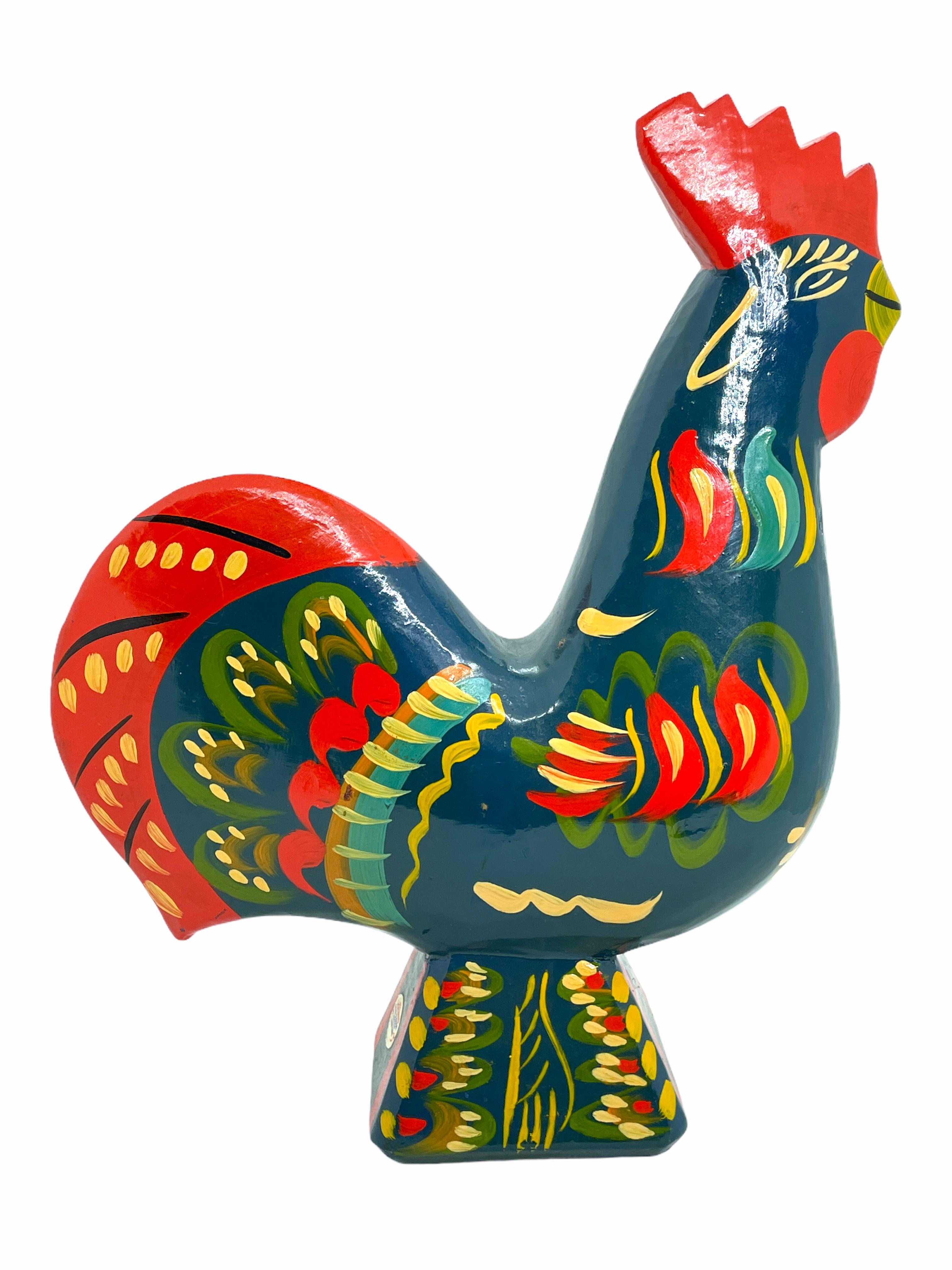 Suédois Grand poulet de coq Dala suédois rare par Nils Olsson, Suède Folk Art en vente