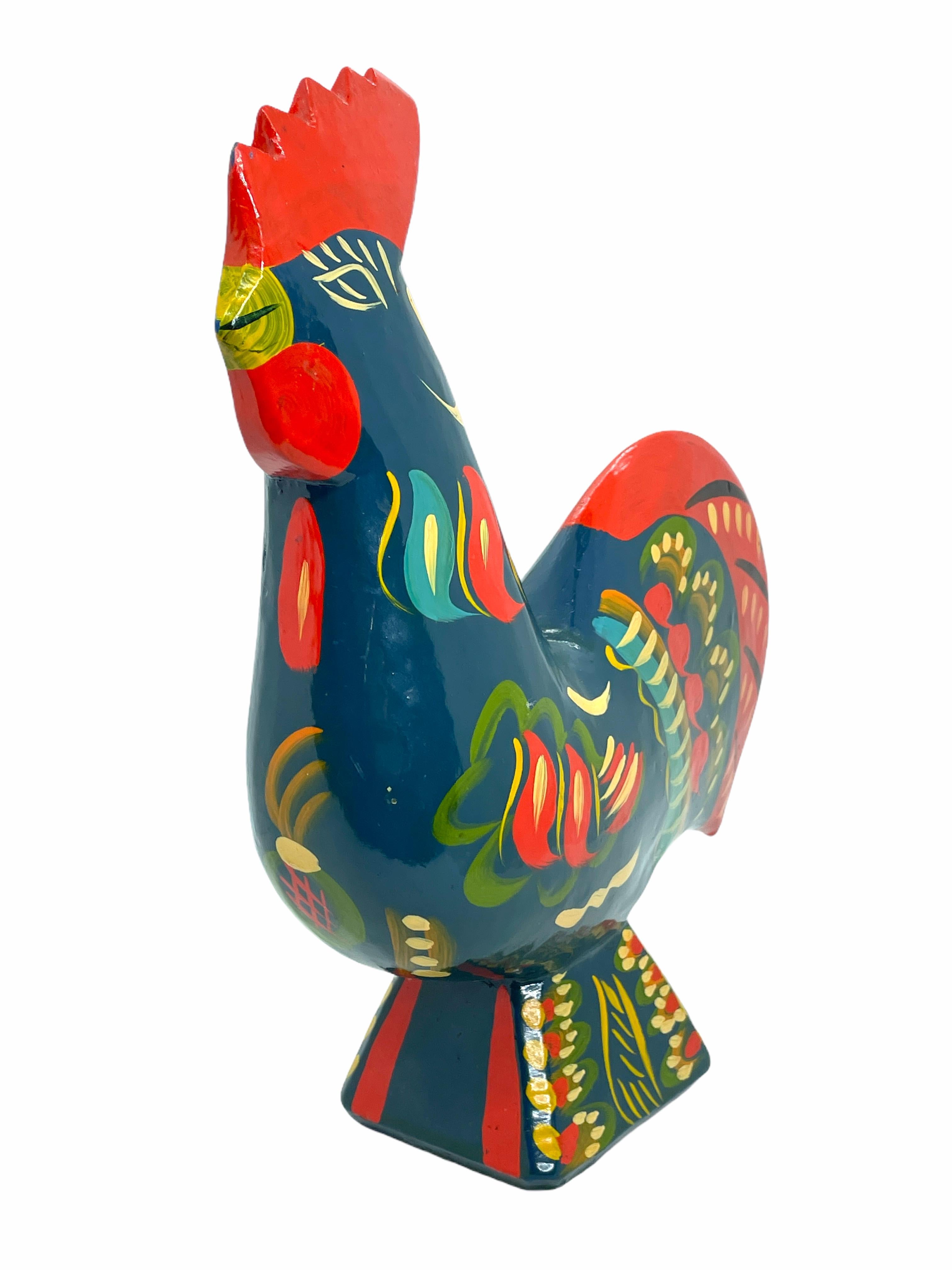 Grand poulet de coq Dala suédois rare par Nils Olsson, Suède Folk Art Bon état - En vente à Nuernberg, DE