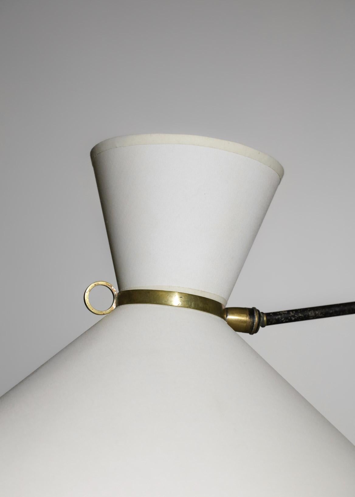 Seltene große Wandleuchte Robert Mathieu aus der französischen Designer-Swing-Lampe aus den 50er Jahren 3