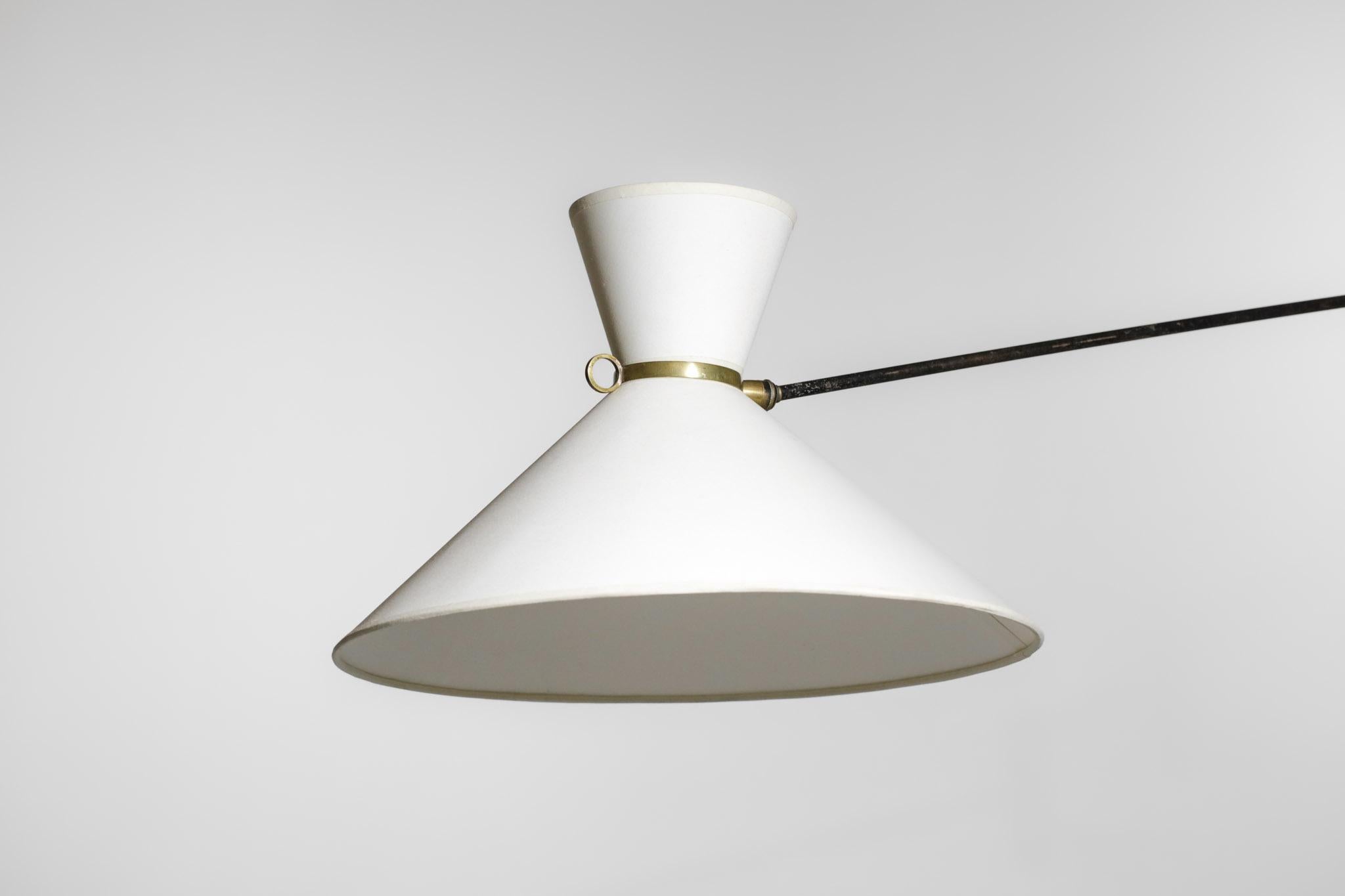 Seltene große Wandleuchte Robert Mathieu aus der französischen Designer-Swing-Lampe aus den 50er Jahren 5