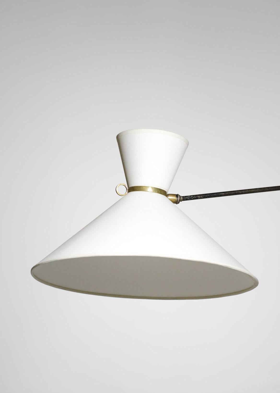 Seltene große Wandleuchte Robert Mathieu aus der französischen Designer-Swing-Lampe aus den 50er Jahren 6