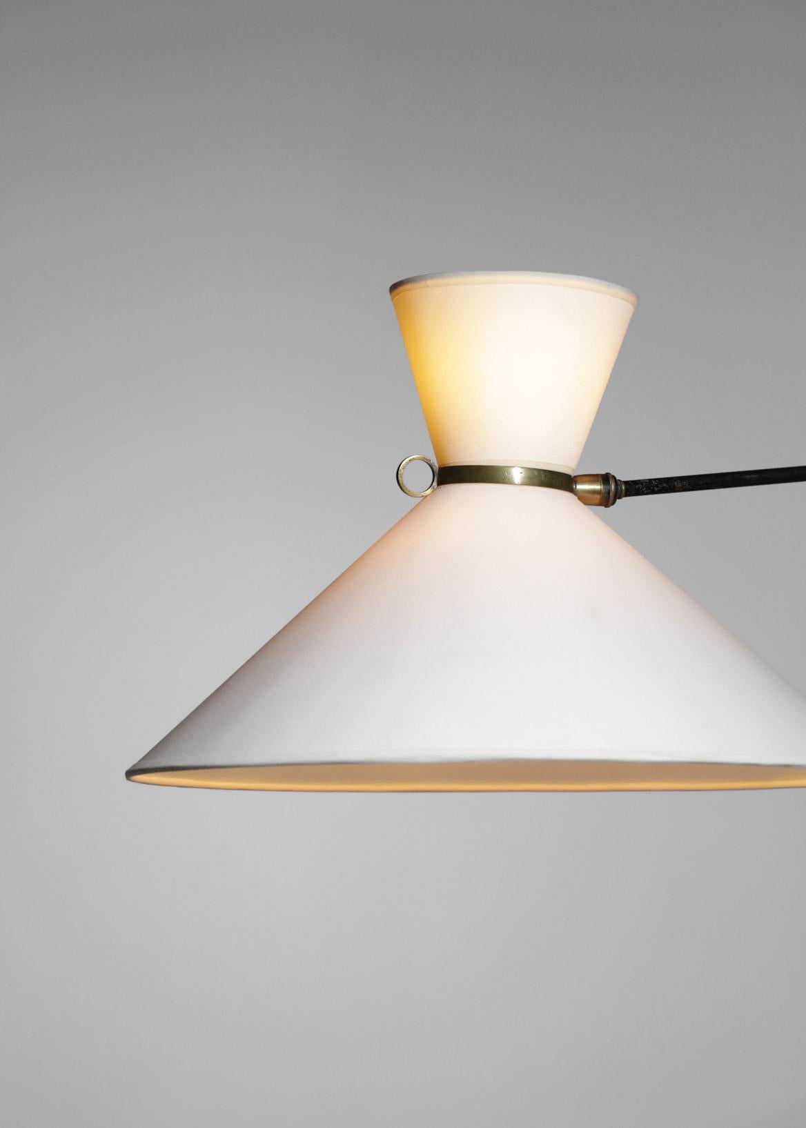 Seltene große Wandleuchte Robert Mathieu aus der französischen Designer-Swing-Lampe aus den 50er Jahren 7