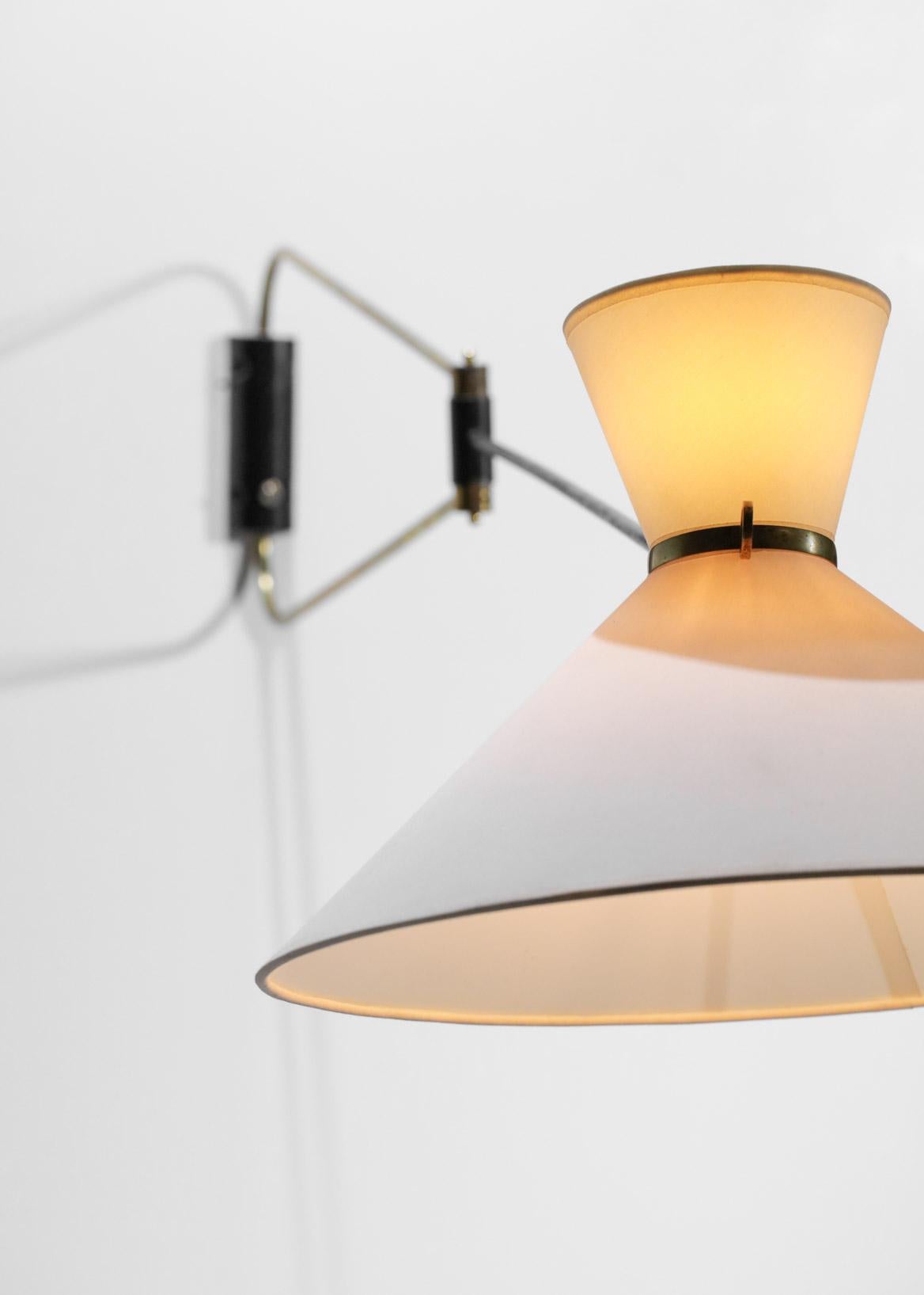 Seltene große Wandleuchte Robert Mathieu aus der französischen Designer-Swing-Lampe aus den 50er Jahren 1