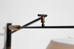 Rare Large Wall Light Arlus 50's Design Brass Counterweight French Design F010