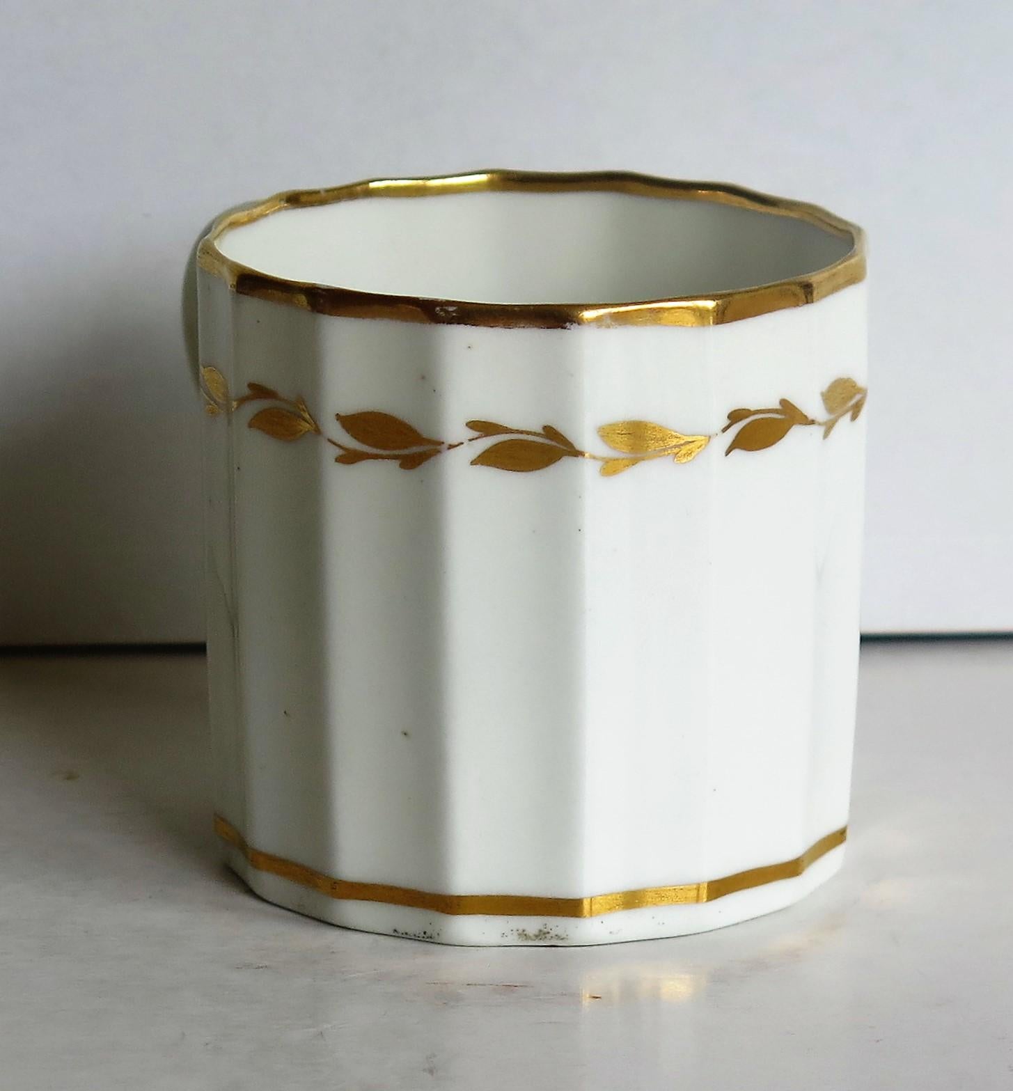 Rare Late 18th Century Derby Coffee Can Fluted Porcelain Gilded Pattern 530 1
