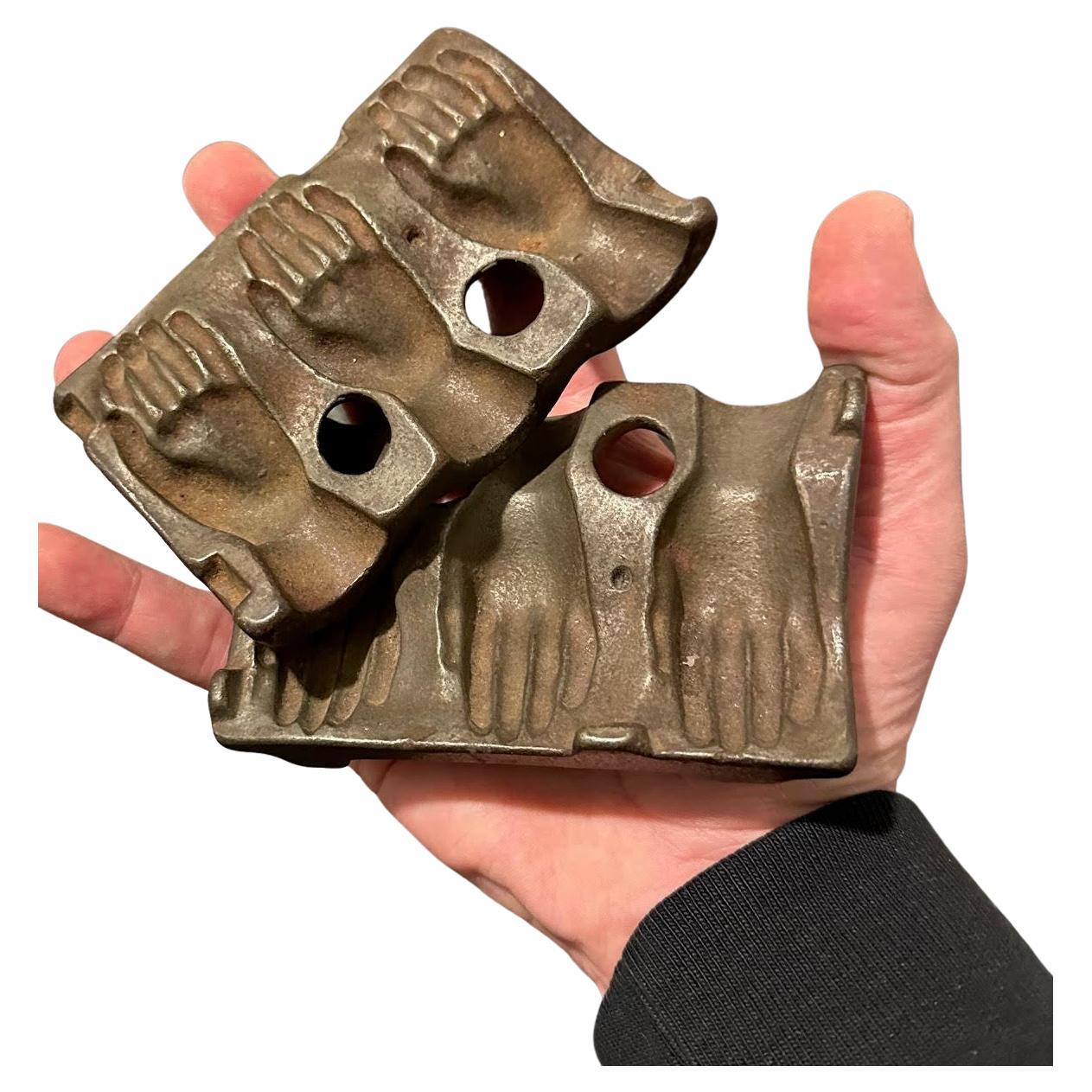 Rare Late 19th C. Cast Iron Hand Molds By V. Clad 
Sons Philadelphia For Sale