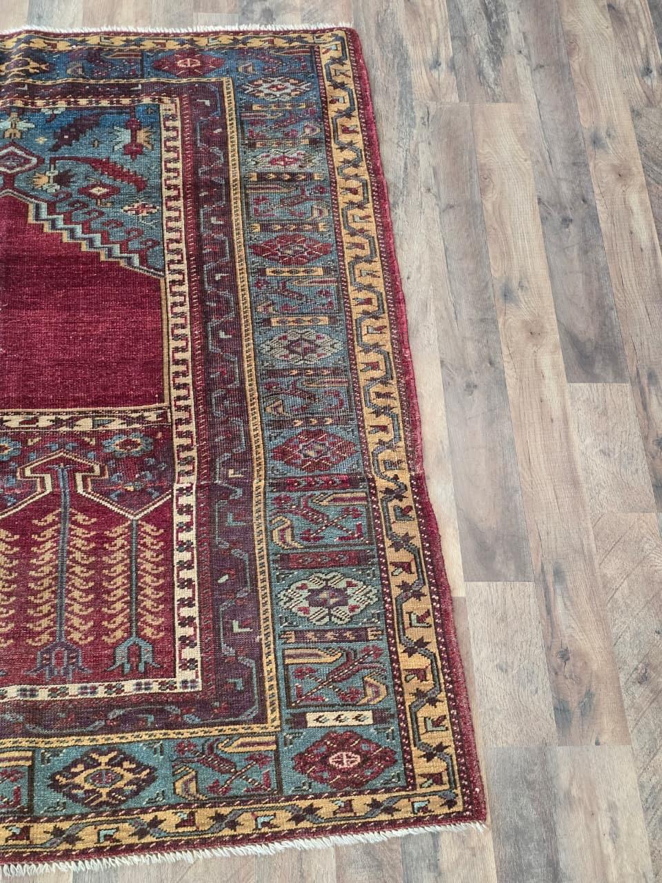 Turco Raro tappeto Mihrab turco antico della fine del XIX secolo, circa anni 1870-1880 in vendita