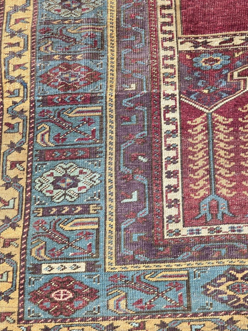 Raro tappeto Mihrab turco antico della fine del XIX secolo, circa anni 1870-1880 In condizioni discrete in vendita a Media, PA