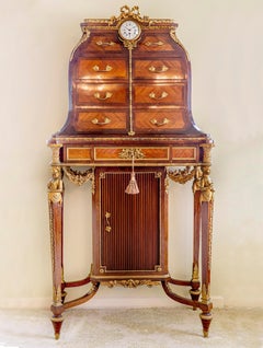 Rare Late 19th Century Gilt Bronze Mounted Desk/Cabinet By François Linke