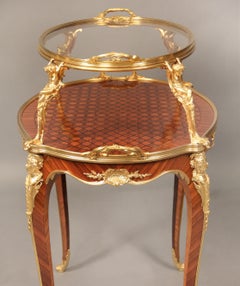 Rare Late 19th Century Gilt Bronze Mounted Parquetry Tea Table by François Linke