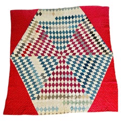 Rare Late 19th Century Optical Diamond Quilt, c. 1890–1910