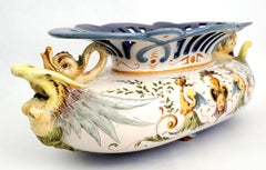 Italian Renaissance Raffaellesco Grotteschi Majolica Compote by Richard Ginori