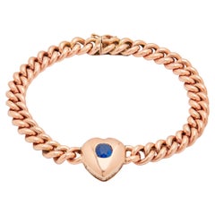 Antique Rare Late 19th Century Sapphire Set Gold Bracelet.