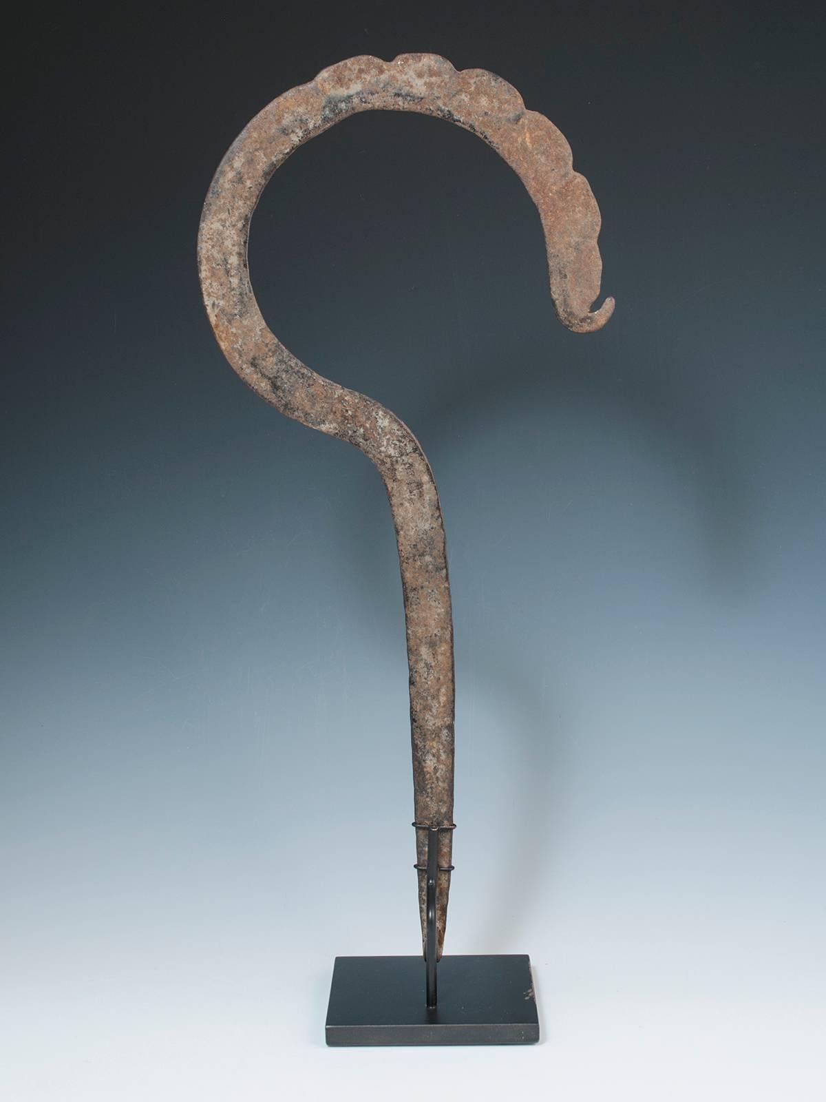 Cameroonian Rare Late 19th Century Tribal Forged Iron Hook Currency, Cameroon