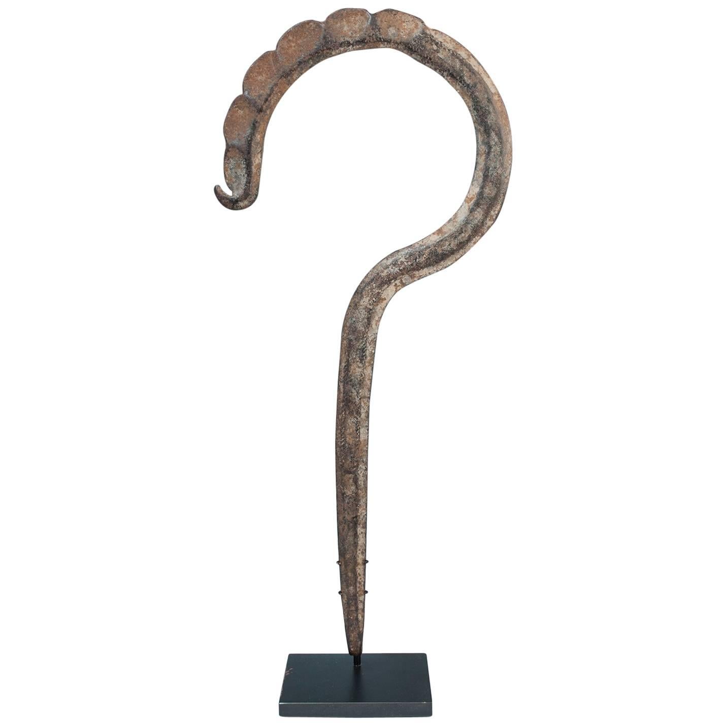 Rare Late 19th Century Tribal Forged Iron Hook Currency, Cameroon