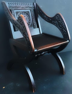 Rare Late 19th Century Tudor Revival English Manor House Carved Hall Chair
