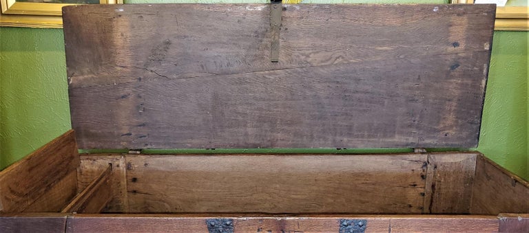 Rare Late Medieval 16th Century German Wrought Iron Oak Chest or Stollentruhe For Sale 2