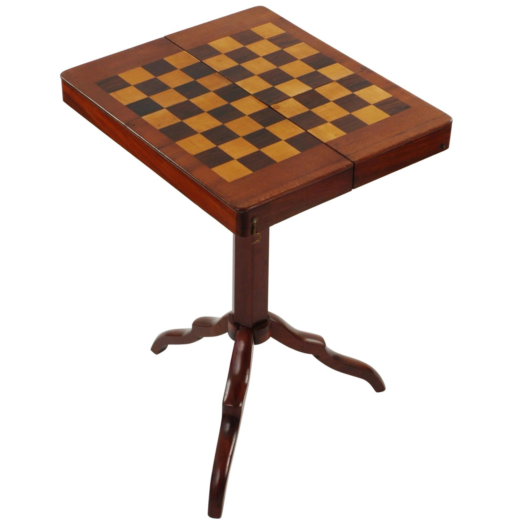 Rare Late Regency Campaign Tripod Games Table For Sale