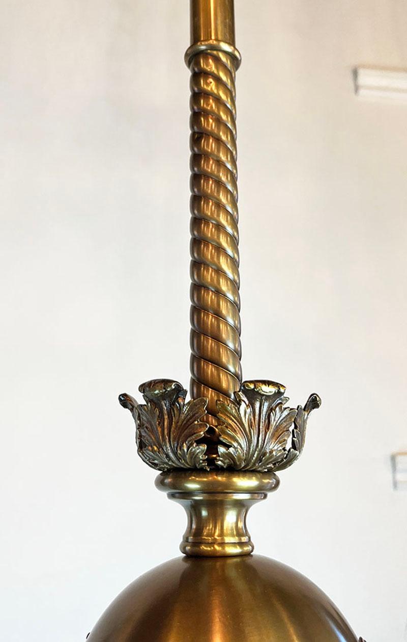 Brass Rare Late Victorian 1890s Combination Gas Electric Chandelier For Sale