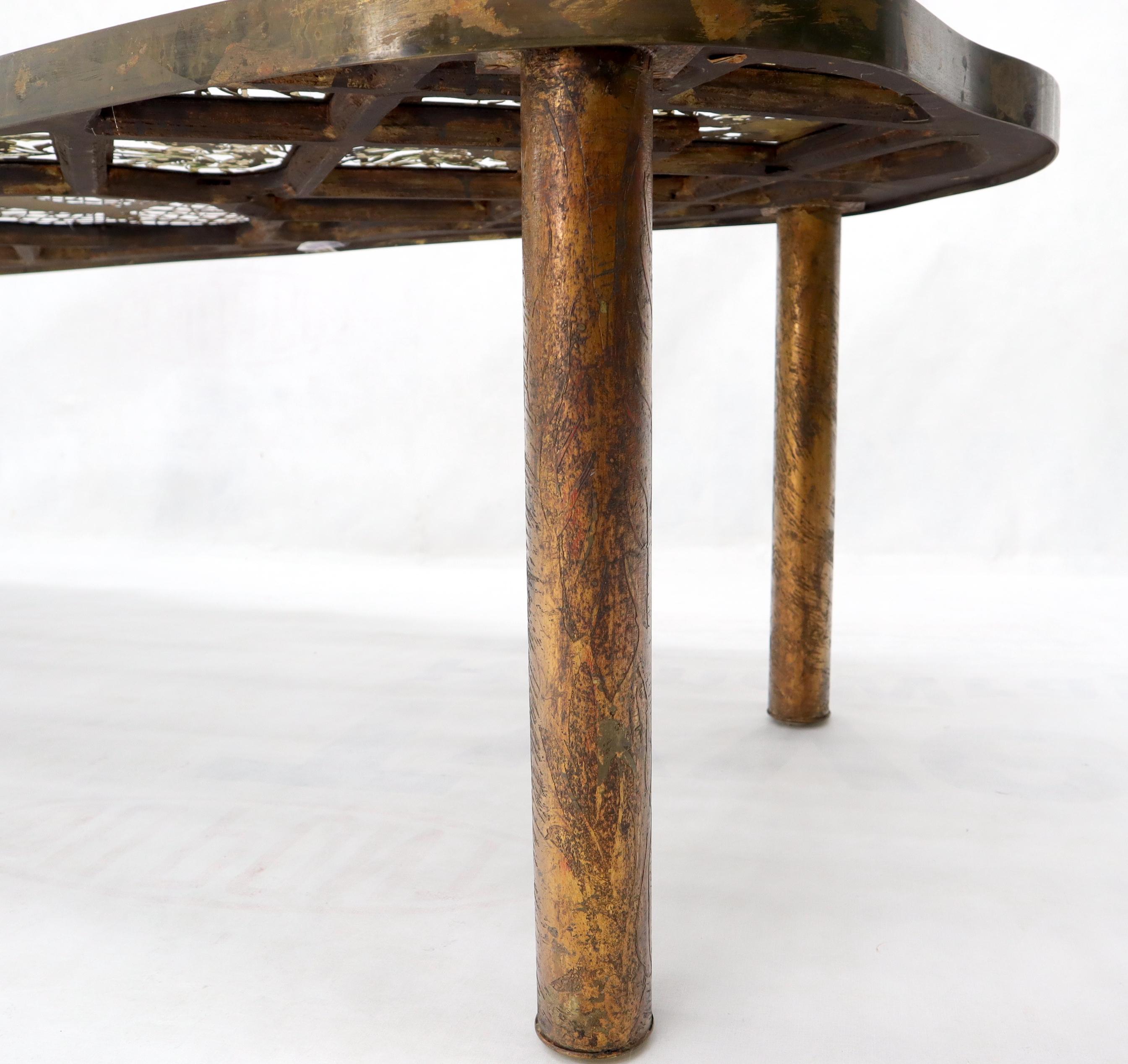Rare Lattice Work Bronze Coffee Table by Philip and Kelvin LaVerne 5