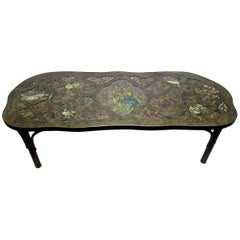 Rare Lattice Work Bronze Coffee Table by Philip & Kelvin Laverne