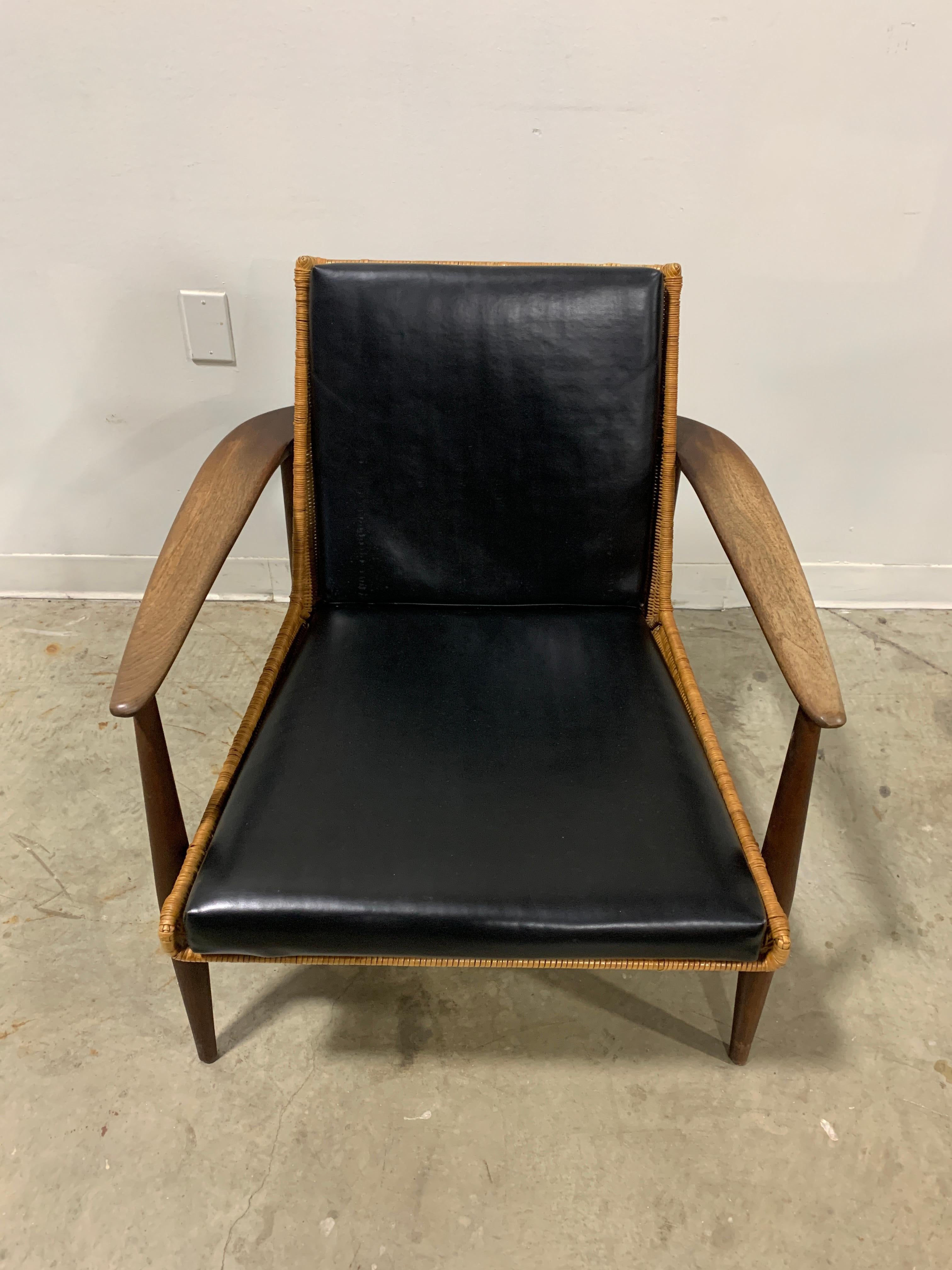 Cane Rare Lawrence Peabody 1806 Chair in Walnut