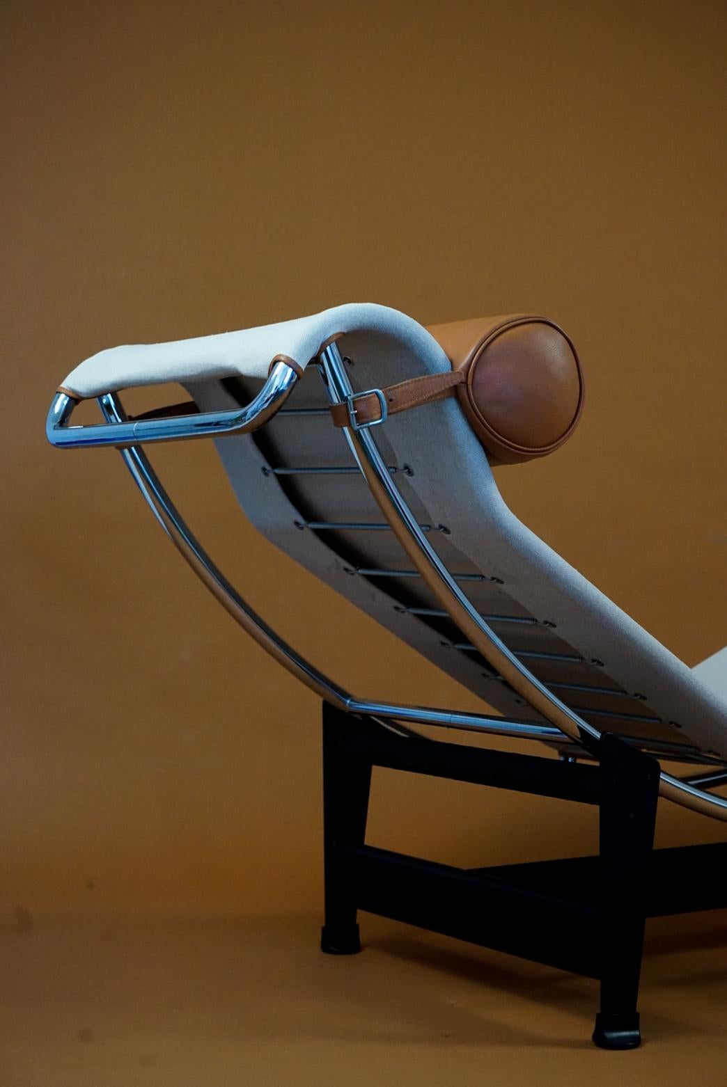 Rare LC4 Le Corbusier, Charlotte Perriand Lounge Chair for Cassina Vintage 4