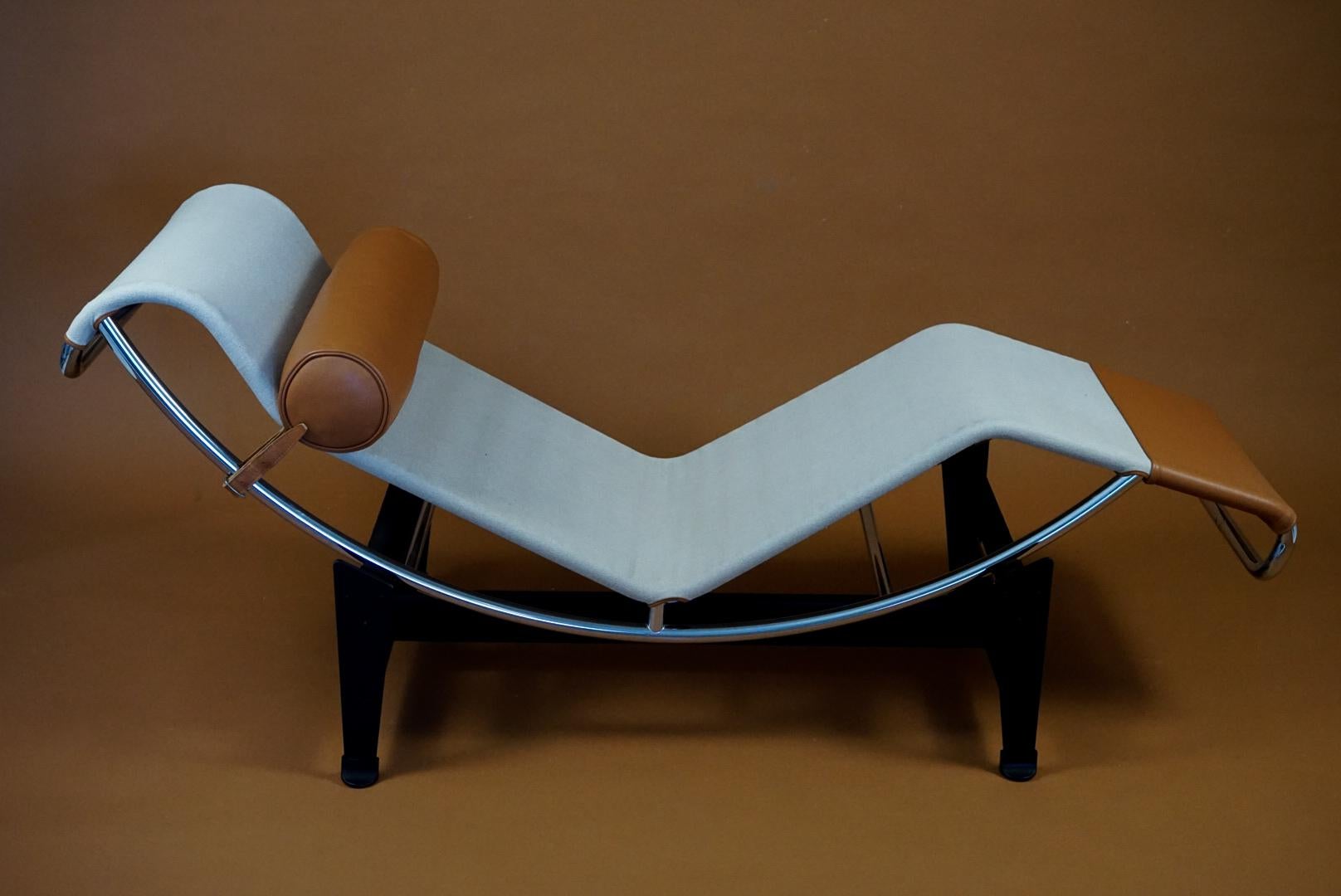Rare LC4 Le Corbusier, Charlotte Perriand Lounge Chair for Cassina Vintage 1