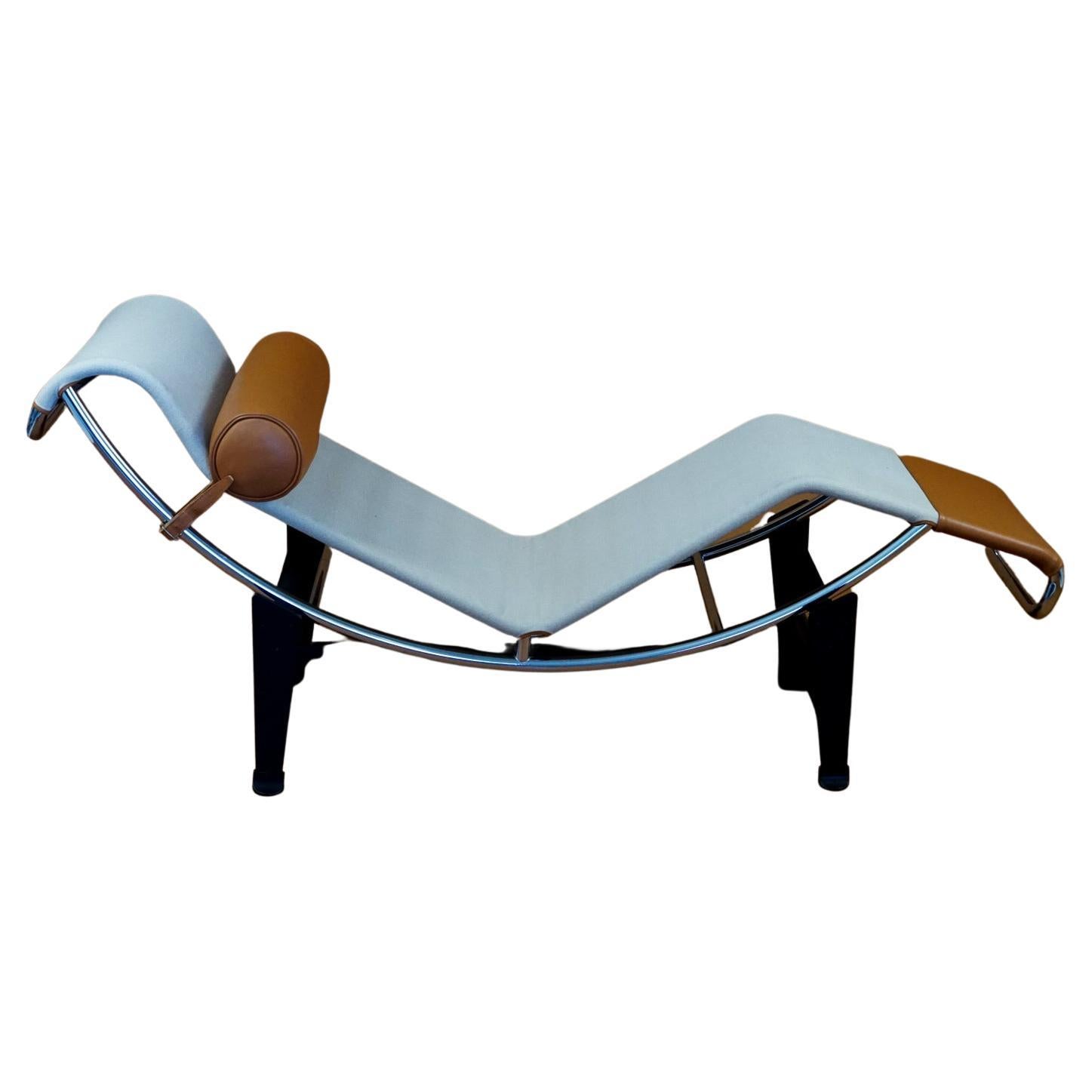 Rare LC4 Le Corbusier, Charlotte Perriand Lounge Chair for Cassina Vintage
