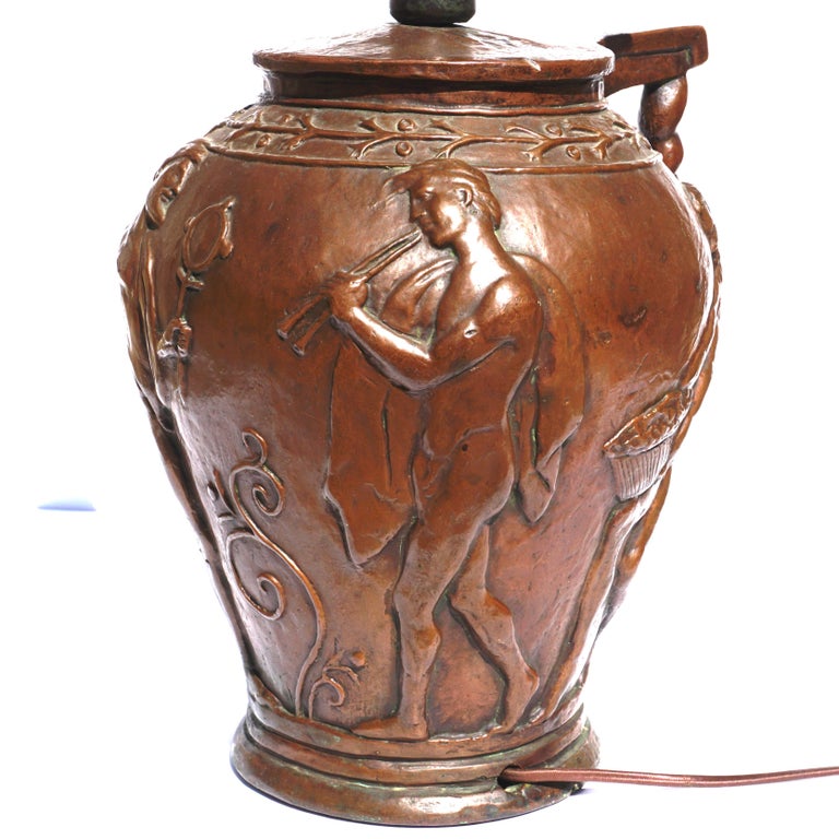 American Rare L.C.T. Tiffany Studios Bronze Pottery Lamp Base For Sale