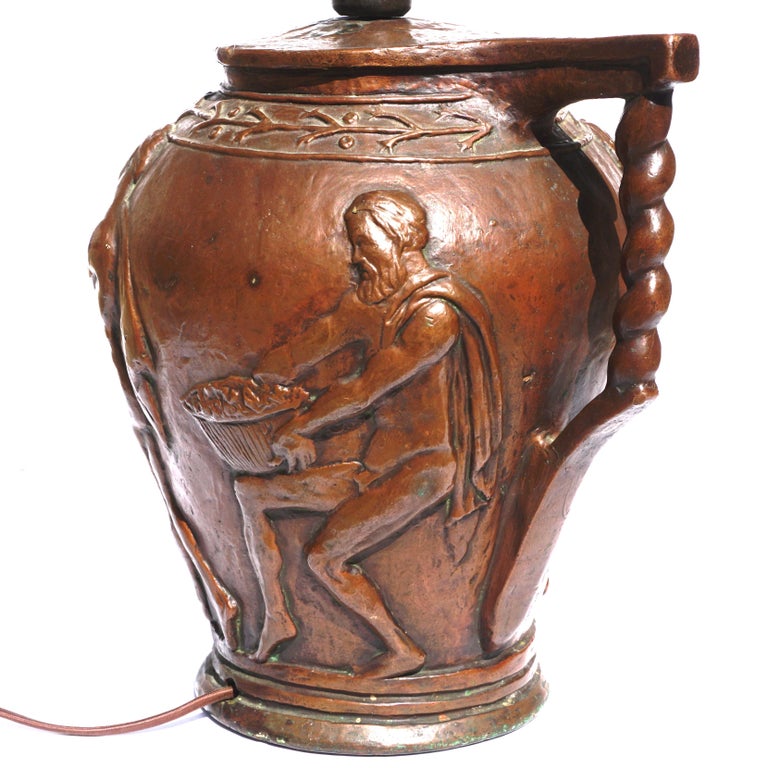Bronzed Rare L.C.T. Tiffany Studios Bronze Pottery Lamp Base For Sale