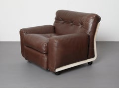Rare Leather Armchair Model Amanta by Mario Bellini for C&B Italia, 60's