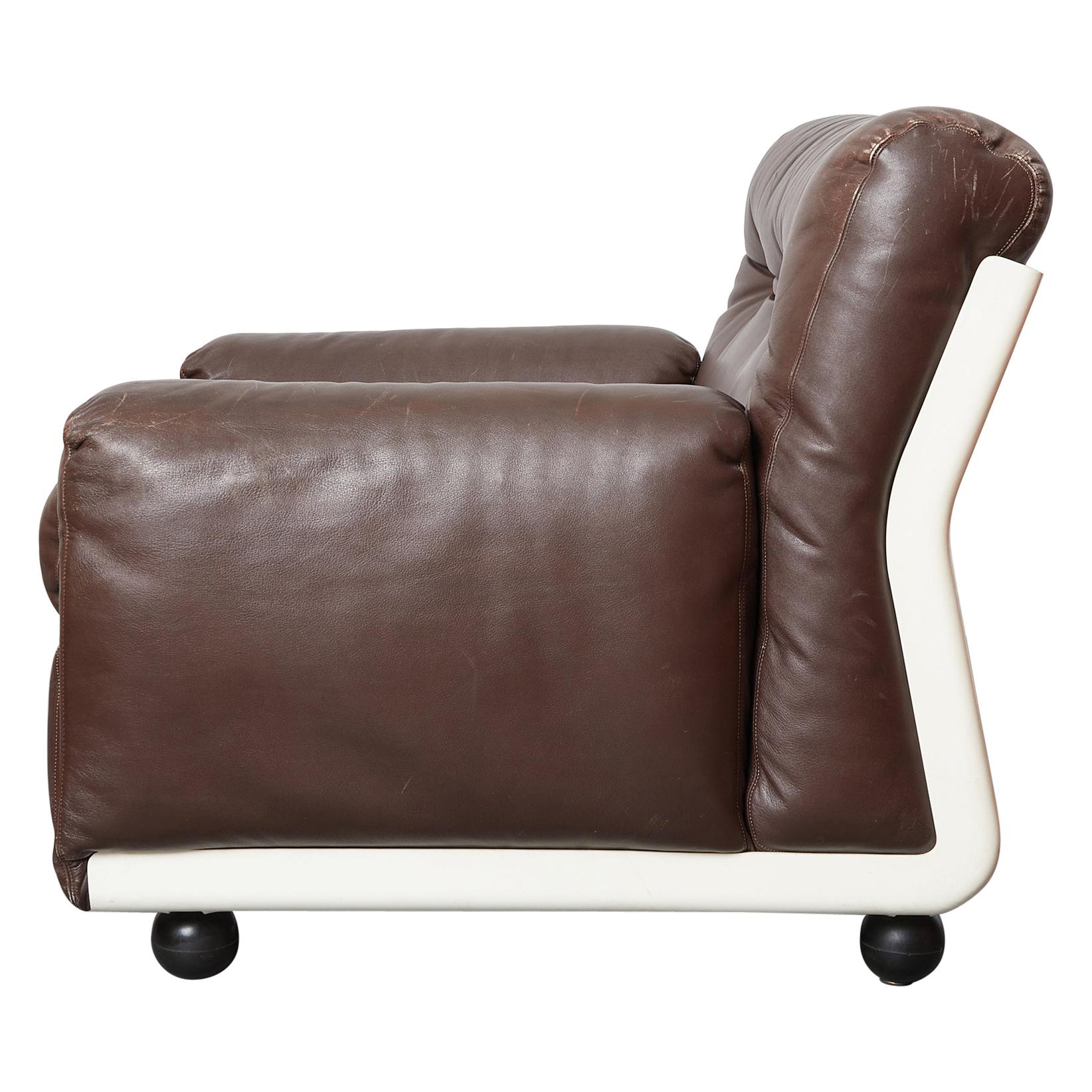 Rare Leather Armchair Model Amanta by Mario Bellini for C&B Italia, 60
s