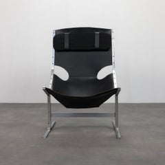 Rare Leather Lounge Chair by Pierre Thielen for Metz & Co., Netherlands, 1960s
