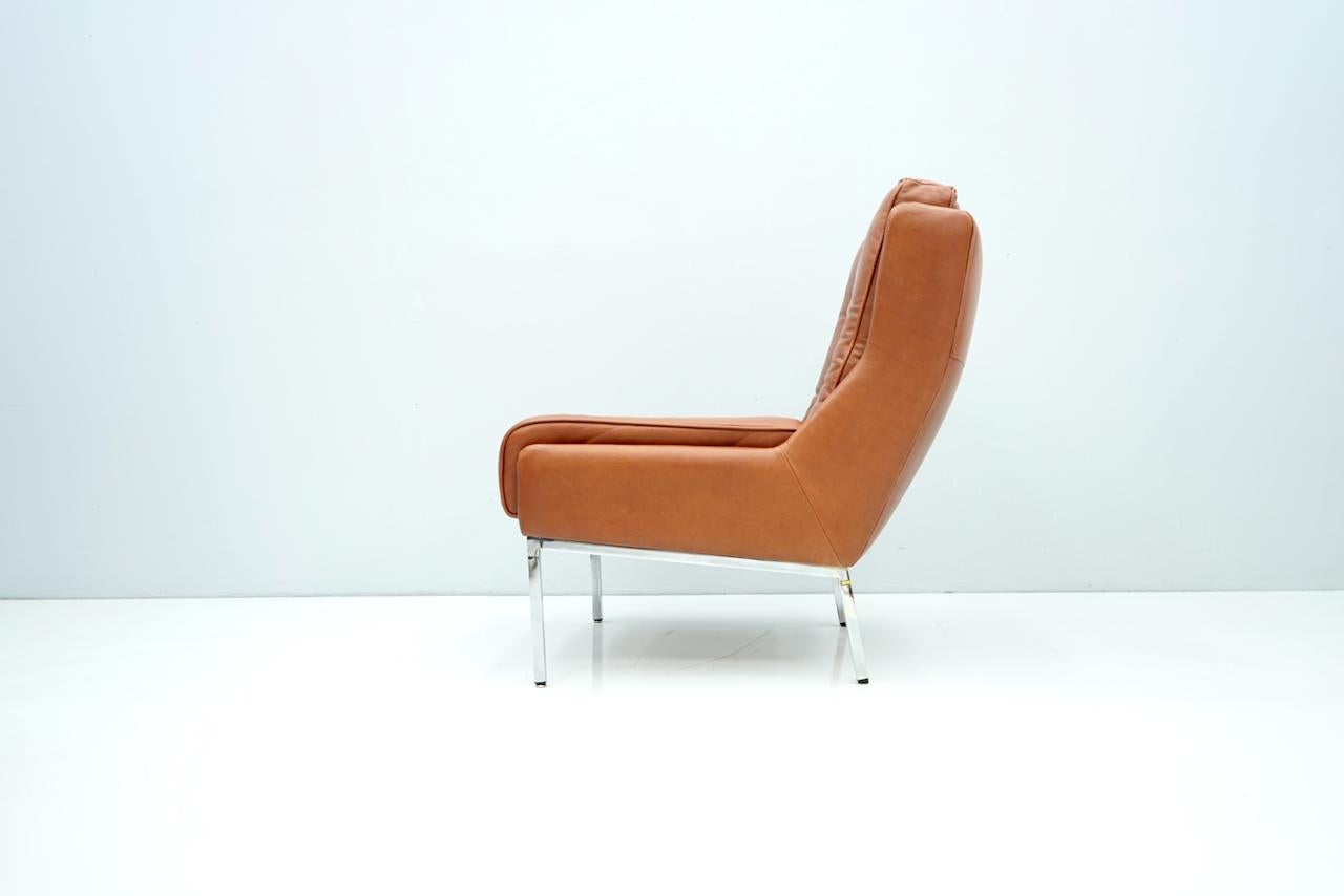 Rare Leather Lounge Chair by Roland Rainer, 1960s 4