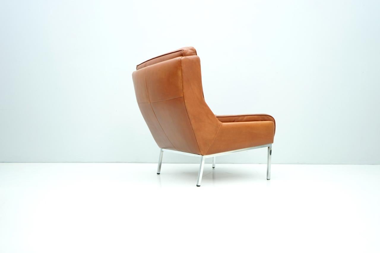 Mid-Century Modern Rare Leather Lounge Chair by Roland Rainer, 1960s