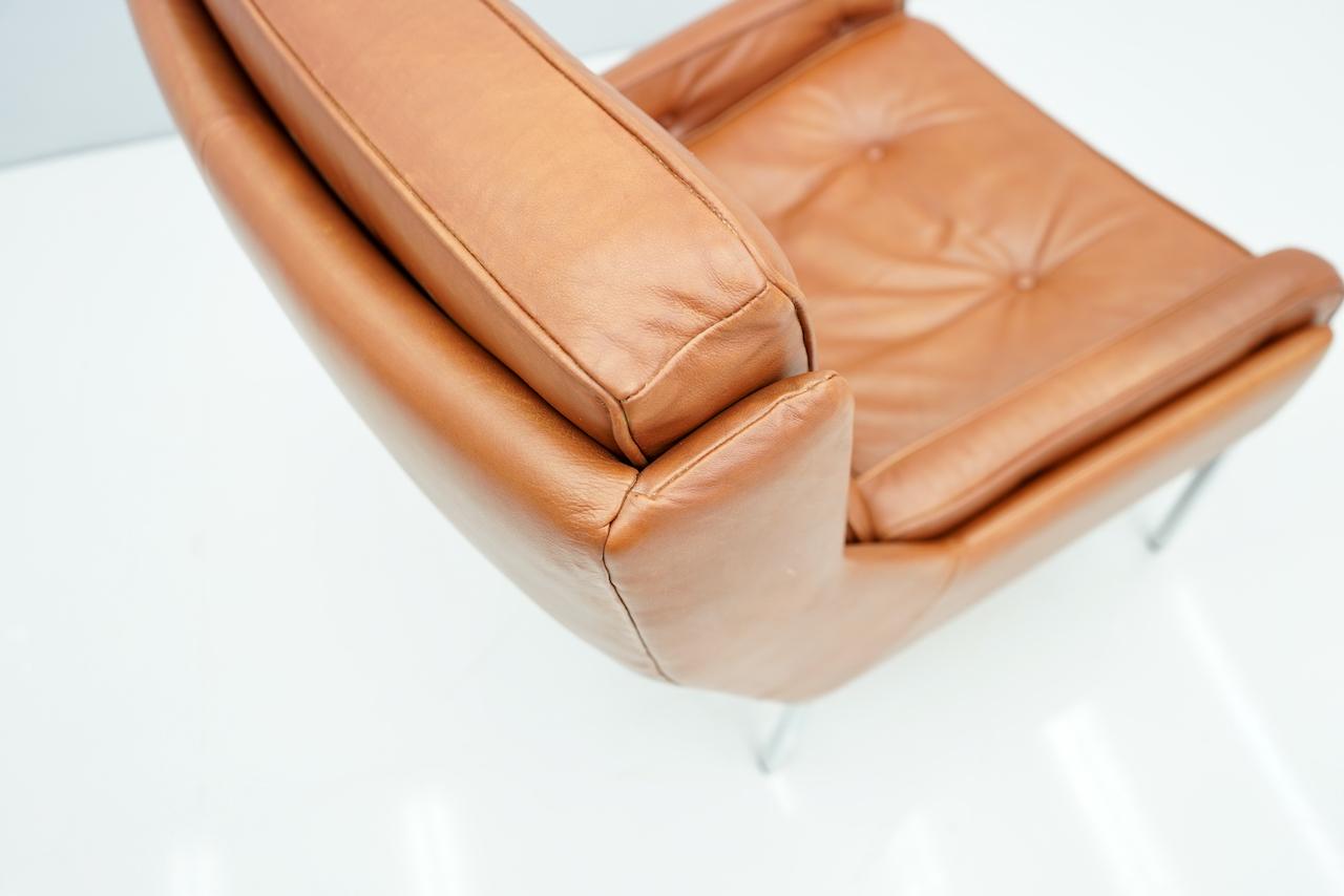 Mid-20th Century Rare Leather Lounge Chair by Roland Rainer, 1960s