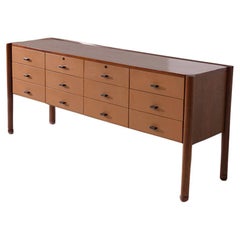 Retro Rare leather sideboard by Osvaldo Borsani