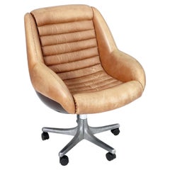 Rare Leather Swivel Chair "Epoca" by Marco Zanuso Produced by Arflex, Italy