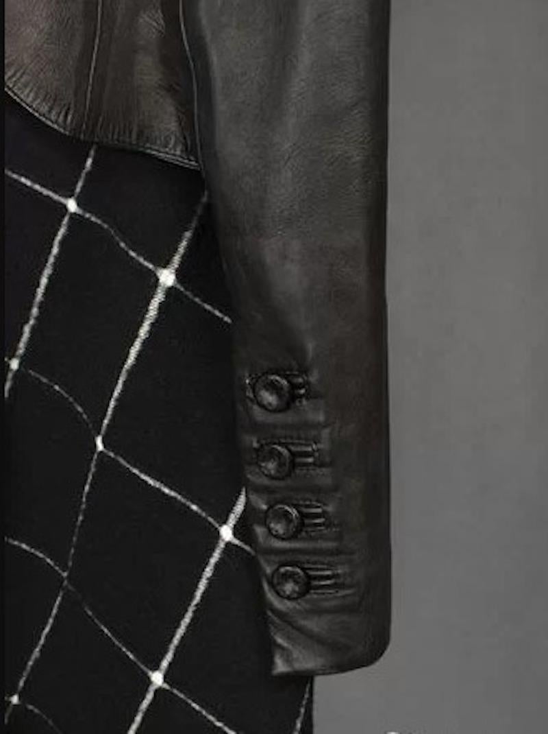 Rare Leather wool Coat Alexander McQueen F/W 2008 
