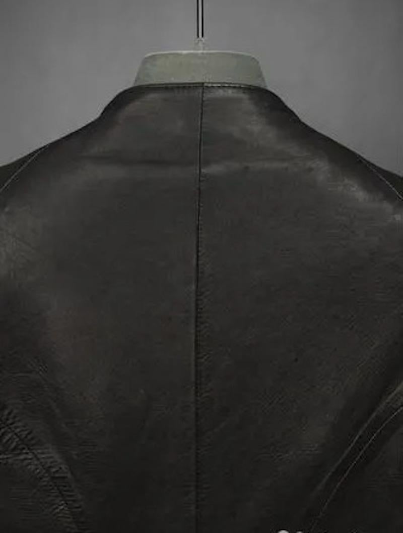 Rare Leather wool Coat Alexander McQueen F/W 2008 