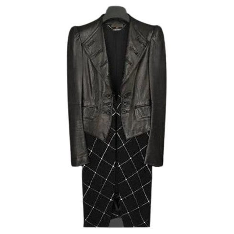 Rare Leather wool Coat Alexander McQueen F/W 2008 