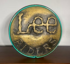 Rare "Lee Riders" Trade Show / Store Display Neon Sign.. Denim Button
