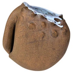 Rare Leonora Vase Studio Pottery Artist Signed Modernist Abstract Mid Century