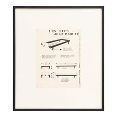 Rare "Les Lits" Jean Prouvé Booklet Framed