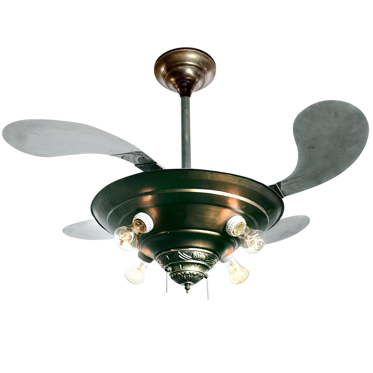 Rare Levelle Birdwing Ornate Retractable Blade Fan