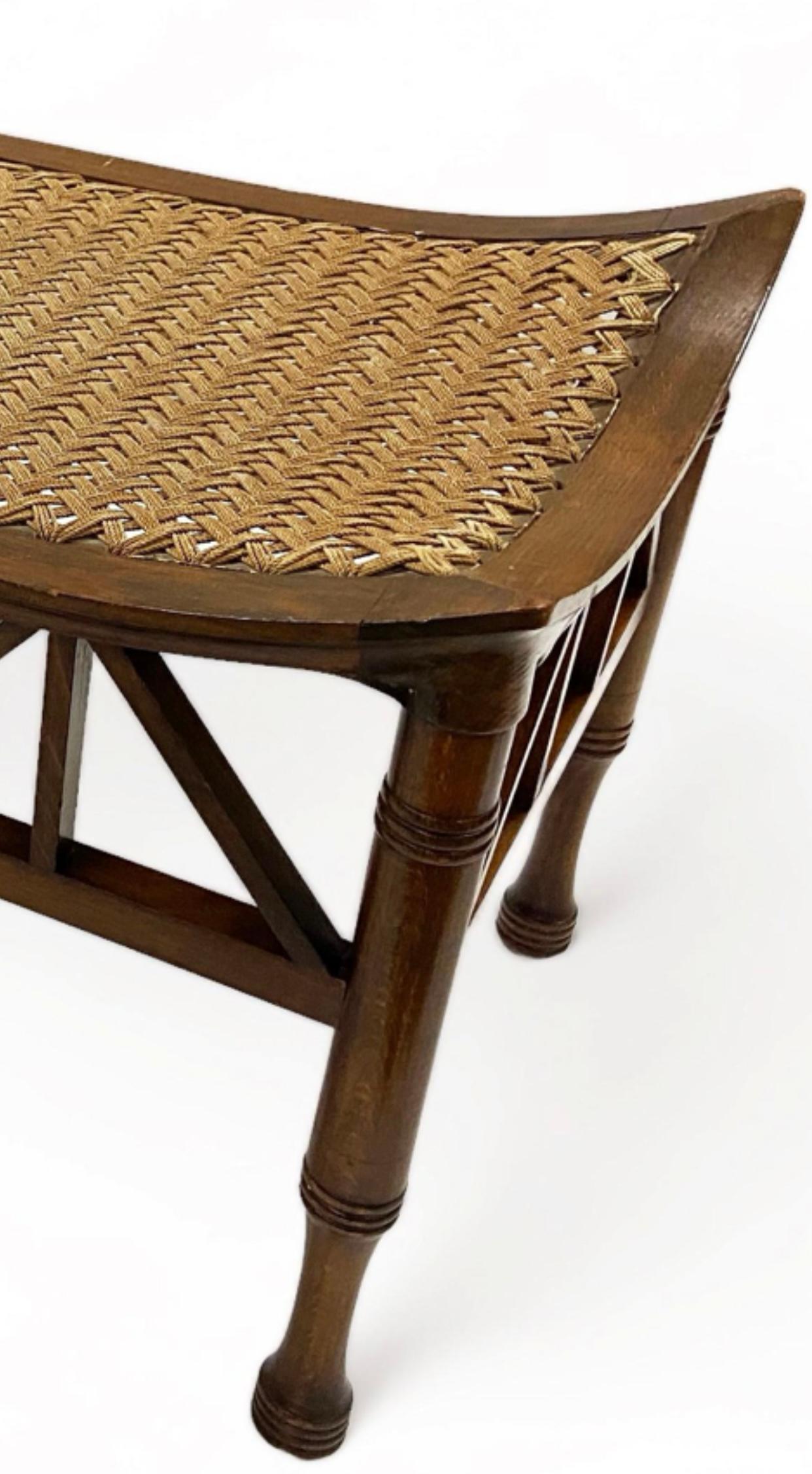 Egyptian Revival Rare Liberty & Co. Circa 1900s Long-Form Thebes Stool.  For Sale