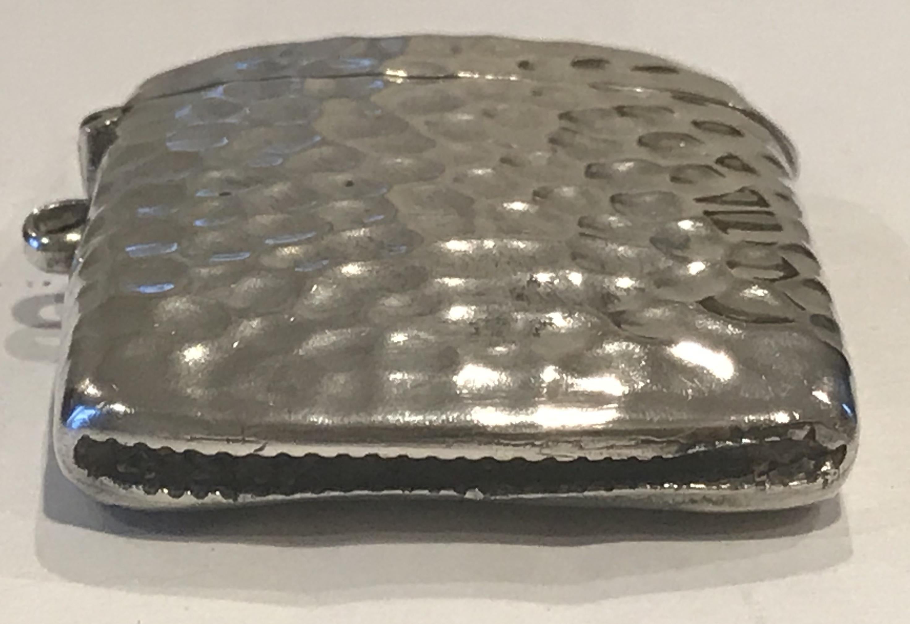 Rare Liberty London 1899 Solid Sterling Silver Vesta Case William Hair Haseler 10